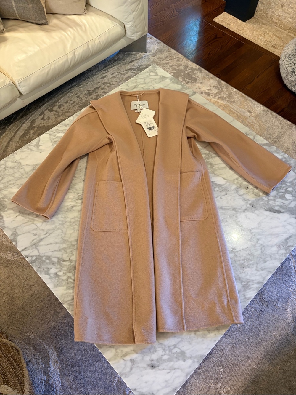 MaxMara Powder Beige Double-Face Wool-Cashmere Coat